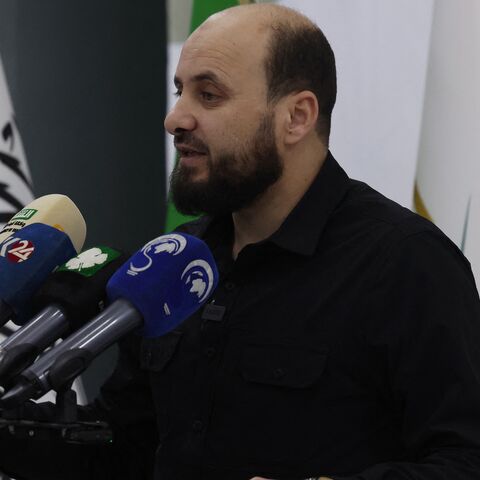 Mohamed Bashir, who heads HTS's so-called Salvation Government, holds a press conference in the rebel-held northwestern Syrian city of Idlib on Nov. 28, 2024. 