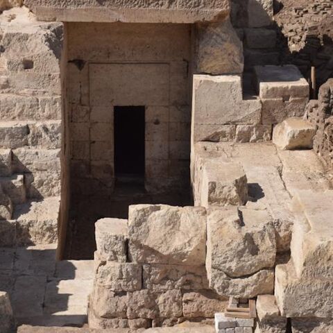 The newly discovered chamber in the north tower of the temple at Athribis is pictued in this undated photo.