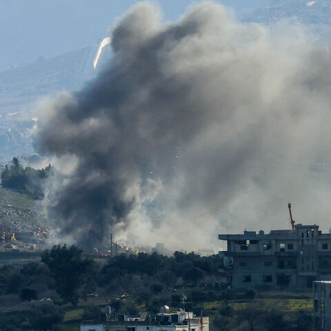 Smoke billows from a fire that Lebanese media reported was lit by Israeli forces in the southern Lebanese village of Burj al-Muluk, near the border with Israel, on January 21, 2025. Local media reports added that the fire engulfed a house and construction equipment related to a national water management project. (Photo by AFP) (Photo by -/AFP via Getty Images)