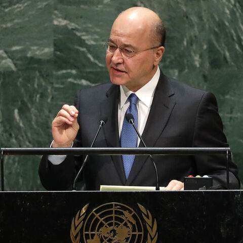 Iraq's president Barham Salih addresses the 74th session of the United Nations General Assembly at U.N. headquarters in New York City, New York, U.S., September 25, 2019. REUTERS/Lucas Jackson - HP1EF9P126TEO