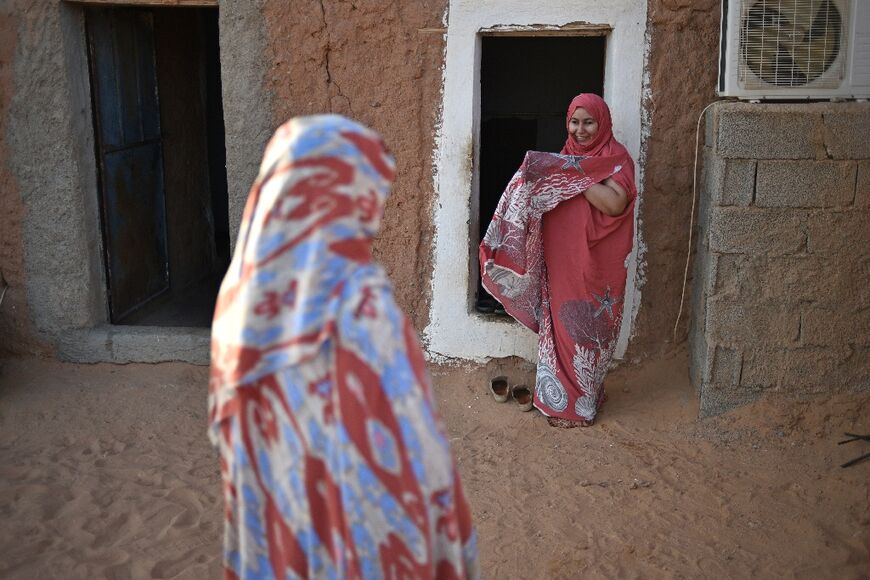Sahrawi women at the Aousserd refugee camp on the outskirts of the southwestern Algerian city of Tindouf, on February 27, 2021