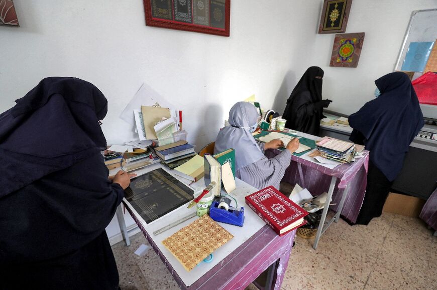 Women have increasingly become involved in the restoration of Korans in Libya, even holding training workshops to teach blind women how to restore copies