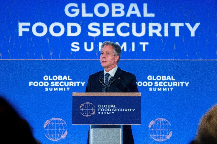 US Secretary of State Antony Blinken delivers remarks at the Ministerial Meeting on Food Security during the 77th United Nations General Assembly 