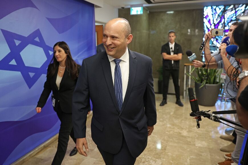 Israel's former premier Naftali Bennett arrives for a cabinet meeting in Jerusalem, on October 23, 2022