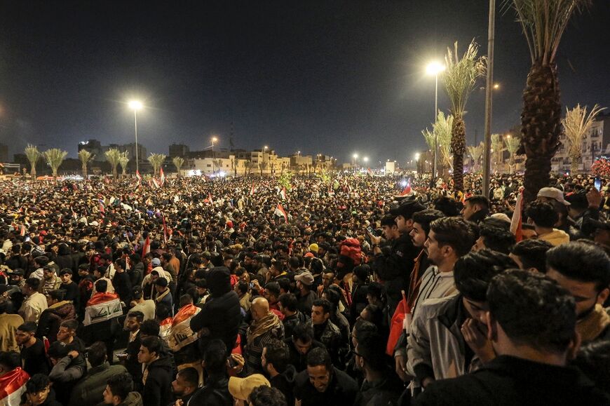 Fans celebrate Iraq's Gulf Cup victory in central Baghdad