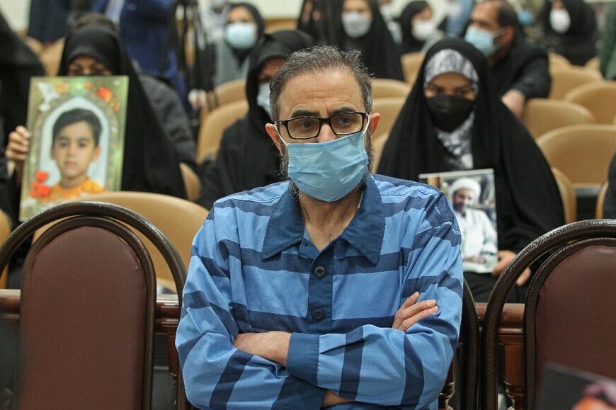Iranian-swedish dissident Habib Chaab during his trial on January 18, 2022
