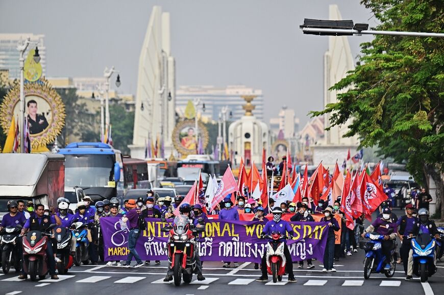 Women hit the streets in Bangkok to defend rights that are coming under increasing attack
