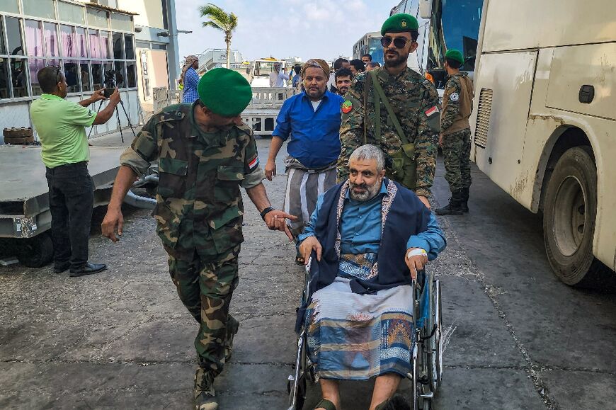 One of the prisoners departing Aden was wheelchair-bound