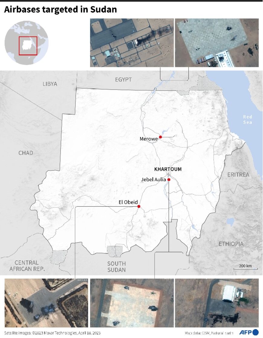 Airbases targeted in Sudan