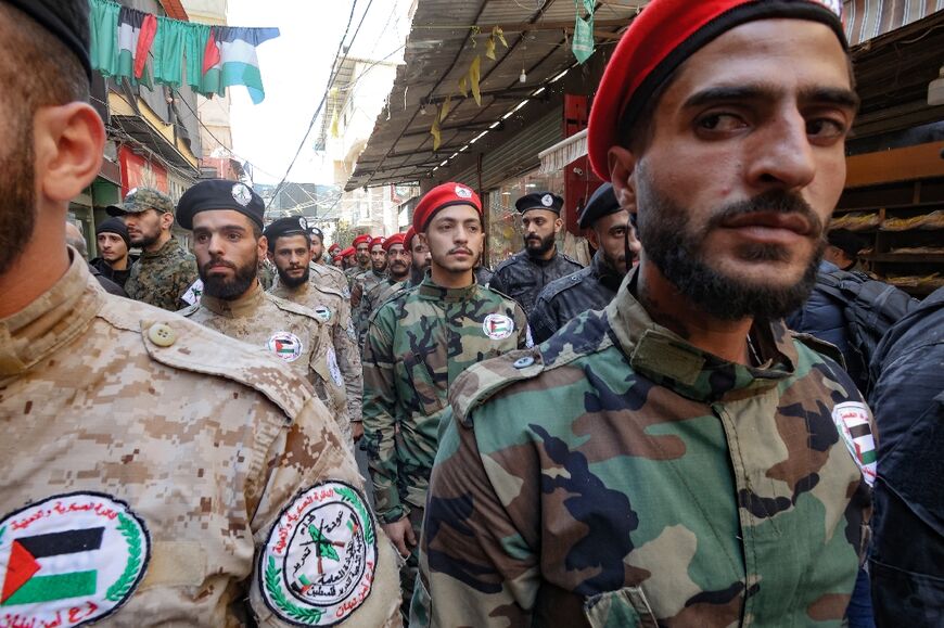Rallies were also held in the Burj al-Barajneh refugee camp, a stronghold of the Shiite force Hezbollah