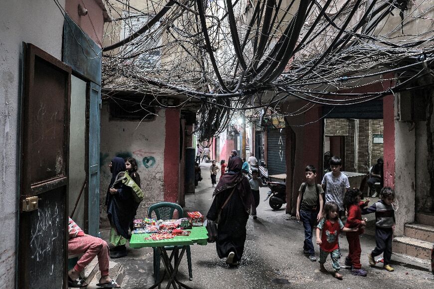 Shatila is a warren of tumbledown homes where tangled electricity cables criss-cross tight alleyways