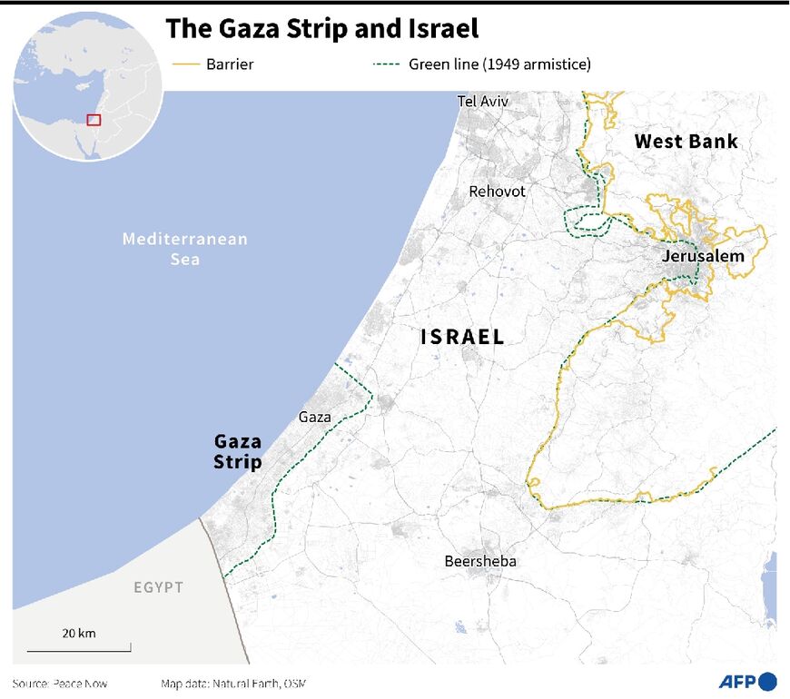 The Gaza Strip, Israel and the West Bank