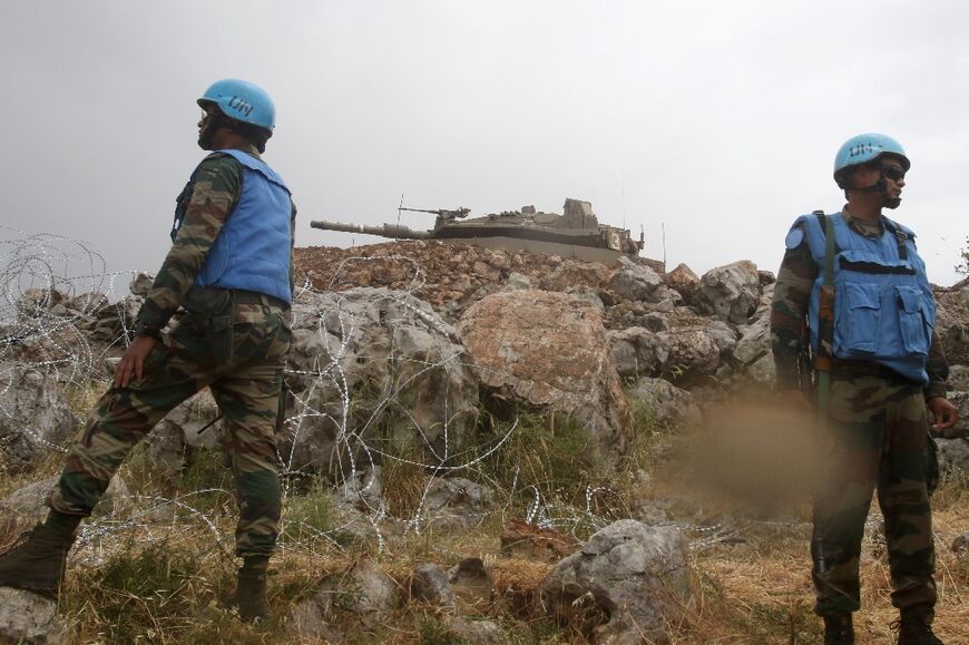 A file picture showing peacekeepers from the United Nations Interim Force in Lebanon who patrol the border