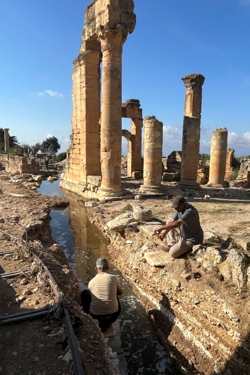 Floodwater remains trapped around some of Kyrene's main monuments raising concerns for the integrity of their foundations