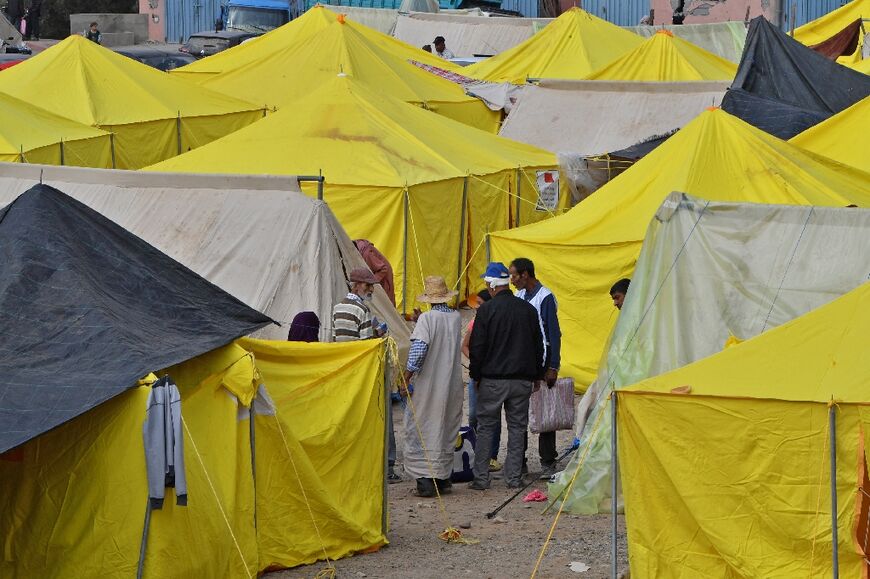 Yellow aid tents have become for many Moroccans who lost their houses to the earthquake