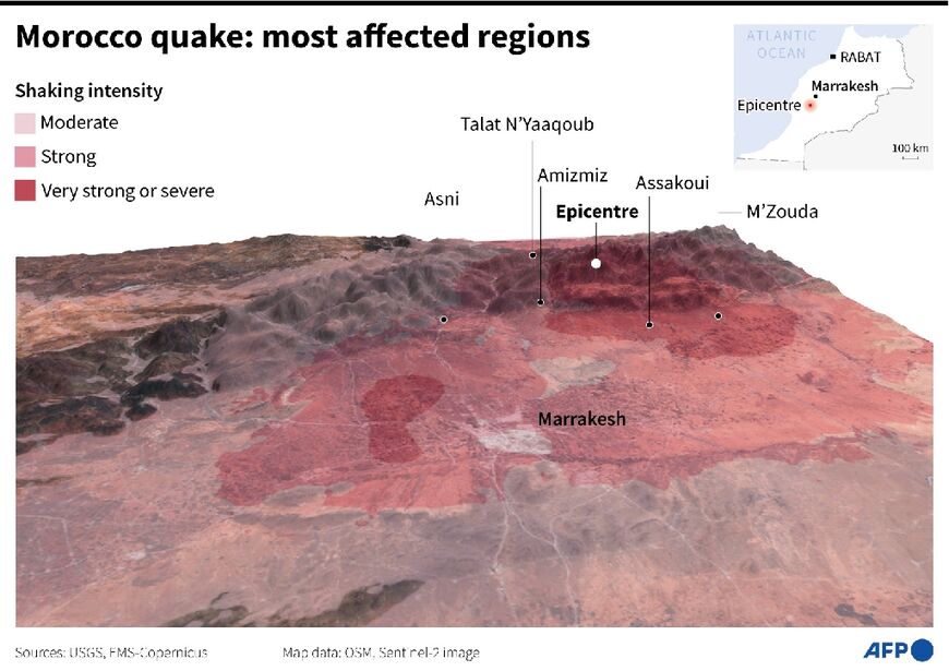 Morocco quake: most affected regions