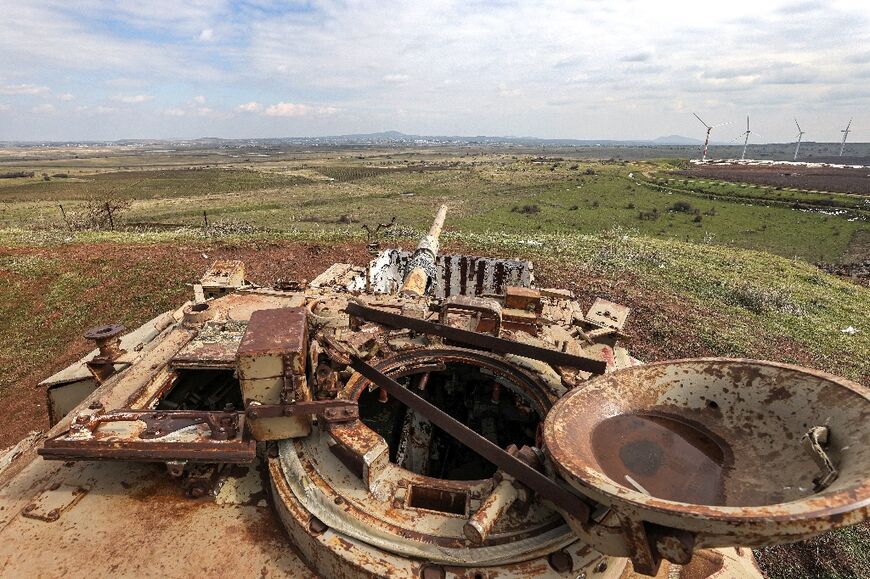 The remains of tanks and other military hardware still mark the battlefields of 1973 on the Israeli-occupied Golan Heights