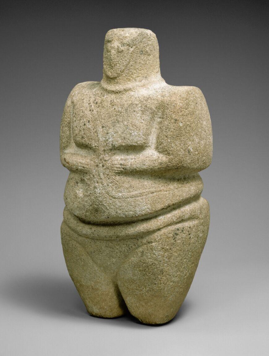 This standing female figure, made of sandstone and quartzite, is one of two antiquities transferred to Yemeni ownership by the Metropolitan Museum of Art in New York, which acquired the piece in 1998