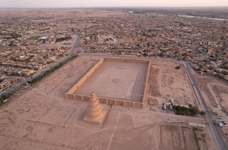 The spiral Malwiya Minaret, a mid-ninth-century Iraqi national monument built to symbolize the power of Islam during the Abbasid caliphate, at the site of the Great Mosque in Samarra, north of Baghdad