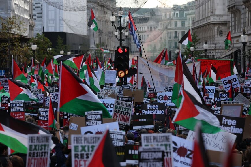 Thousands marched in solidarity with Palestinians in London after similar protests in the Arab world