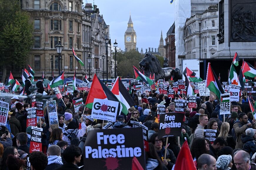 Pro-Palestinian protests, like this one in London, have been held in cities around the world as the civilian death toll in Gaza has grown. There have also been rallies in solidarity with Israel.
