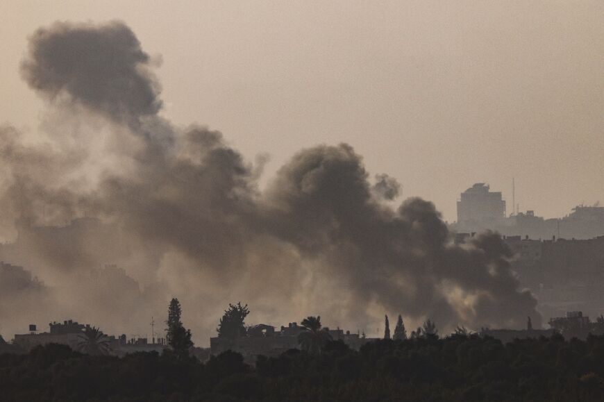 Smoke billows above Gaza amid ongoing battles between Israel and Hamas 