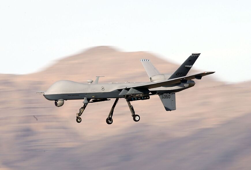 An MQ-9 Reaper drone, much like this one, was downed by the Huthi rebels off Yemen, a Pentagon official says
