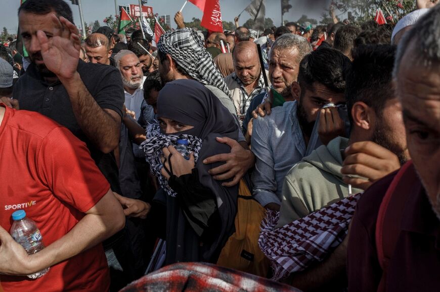 Turkish police fired tear gas at protesters who tried to storm an air base housing US forces