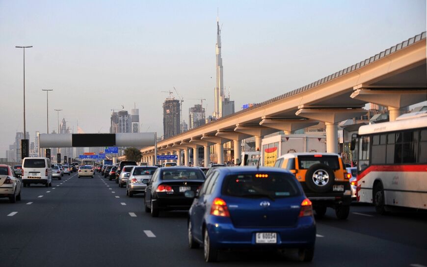 Sheikh Zayed Road, Dubai's main thoroughfare, seen in 2009
