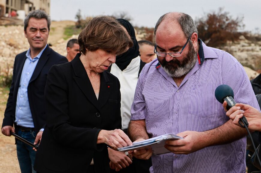 Palestinian olive growers complained to French Foreign Minister Catherine Colonna of the adverse consequences for their harvest of settler violence in the occupied West Bank