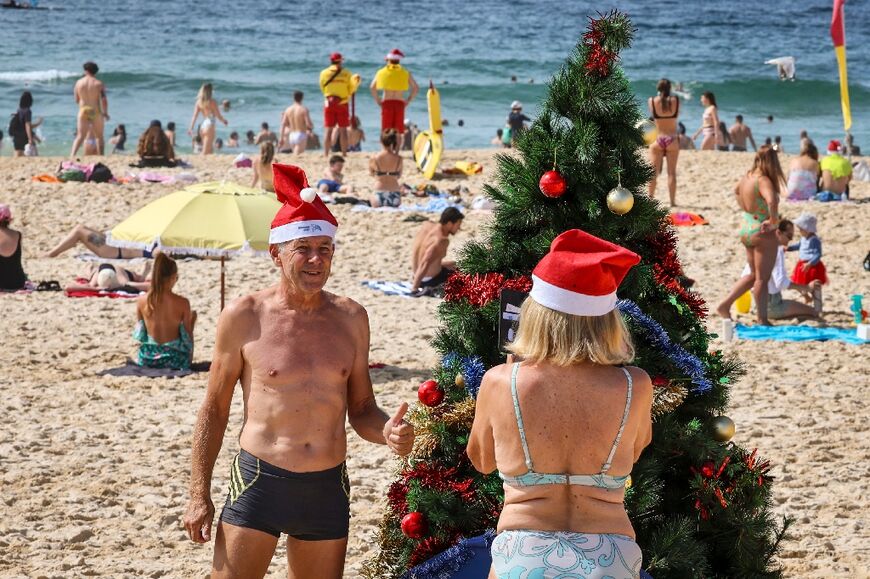 In Sydney, Australia, many residents and tourists headed to the beach for Christmas