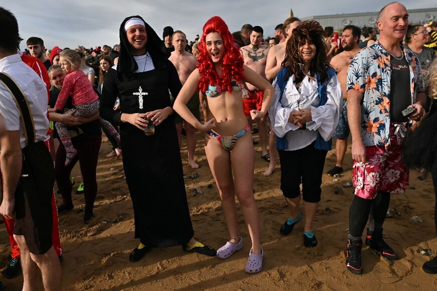 The annual New Year's Day Dip in Ramsgate, southeast England
