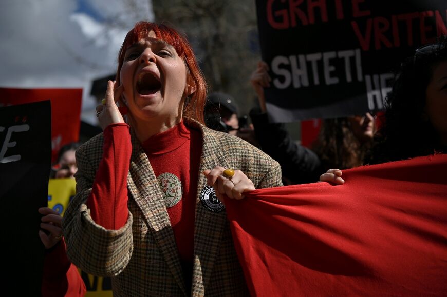 In Kosovo, women marched in a rally for gender equality and against violence towards women