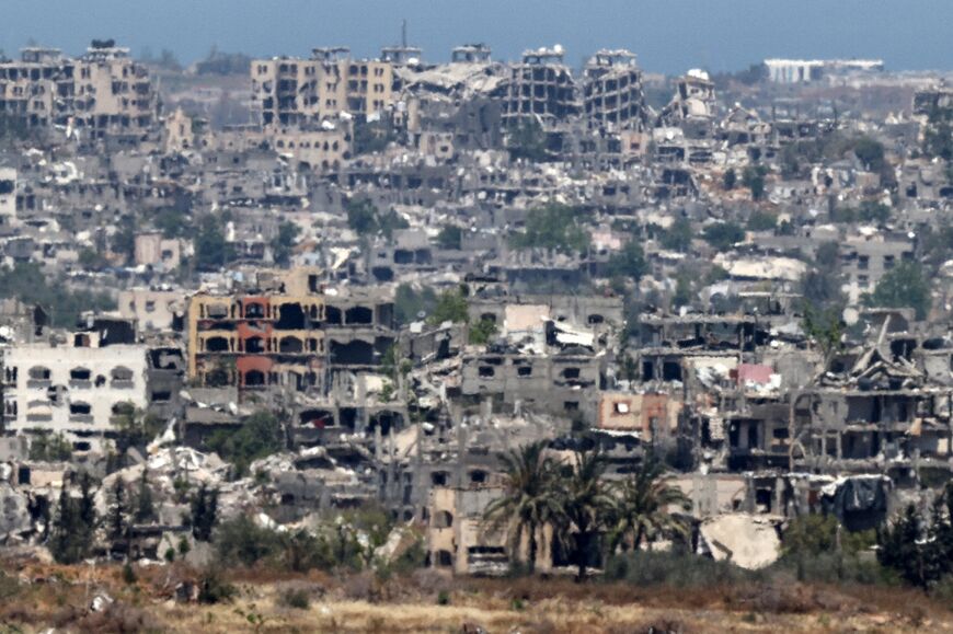 Destroyed buildings in Gaza seen on May 15, 2024
