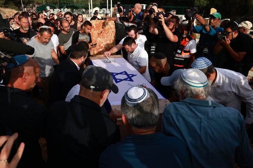 Mourners attend the funeral of Shani Louk, a German-Israeli woman who was taken hostage in the October 7 attack by Hamas militants