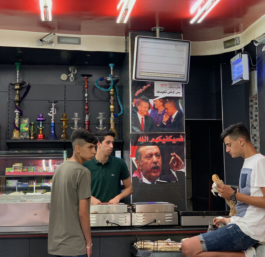 A shawarma shop in East Jerusalem where Turkish President Recep Tayyip Erdogan's photographs used to be displayed. August 7, 2019, Jerusalem, Israel. Photo credit Amberin Zaman