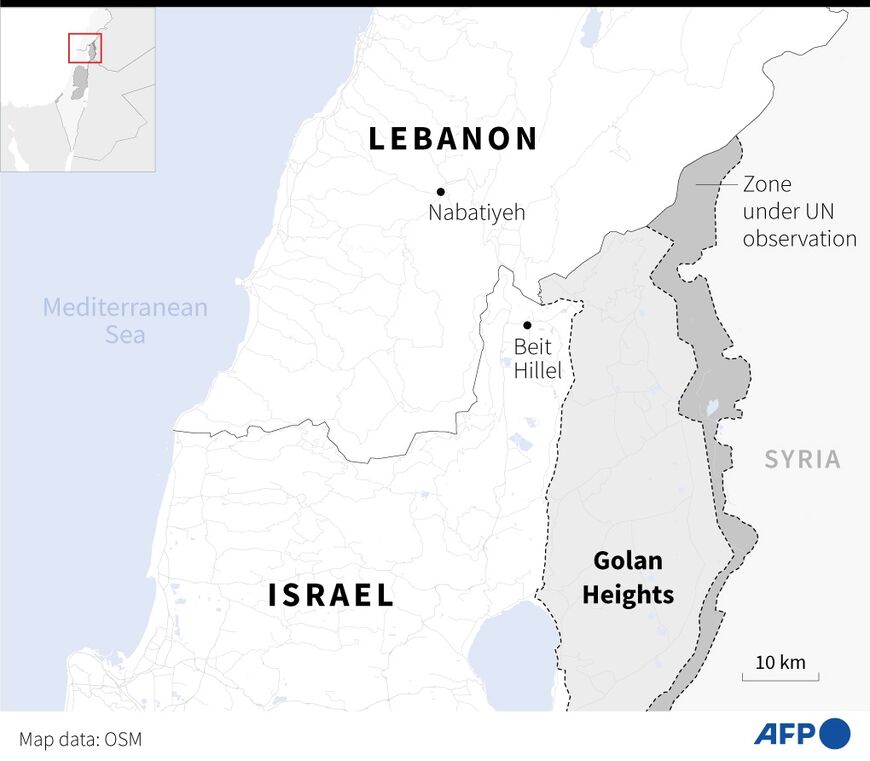 The border zone between Lebanon and Israel