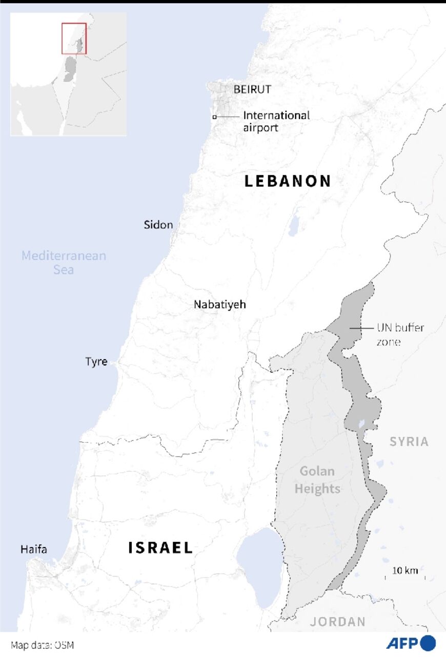 Southern Lebanon and northern Israel