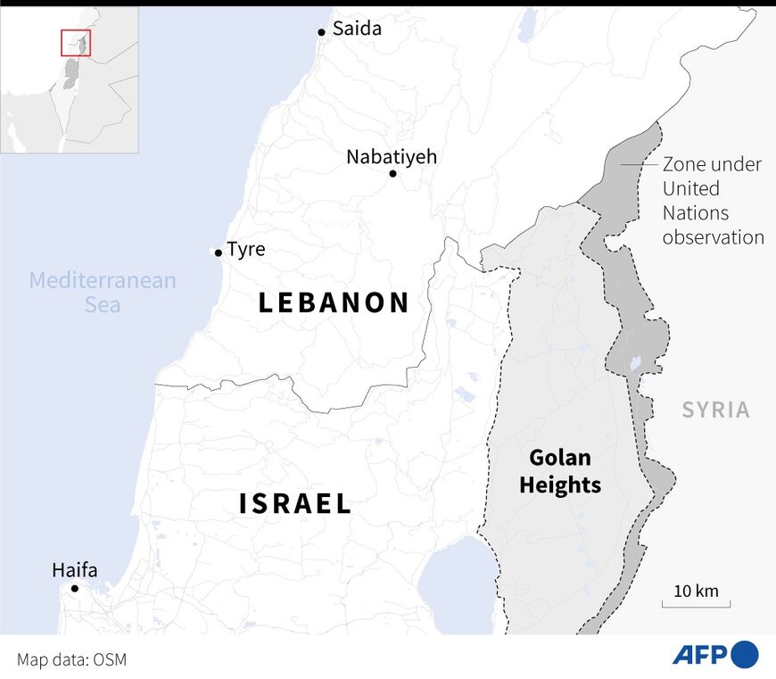 The border area between Lebanon and Israel