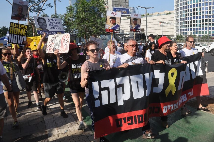 The families and supporters of Israeli hostages held in the Gaza Strip since October 7, set out on a protest march from Tel Aviv toward Jerusalem in an attempt to pressure their government to negotiate a deal to release their loved ones