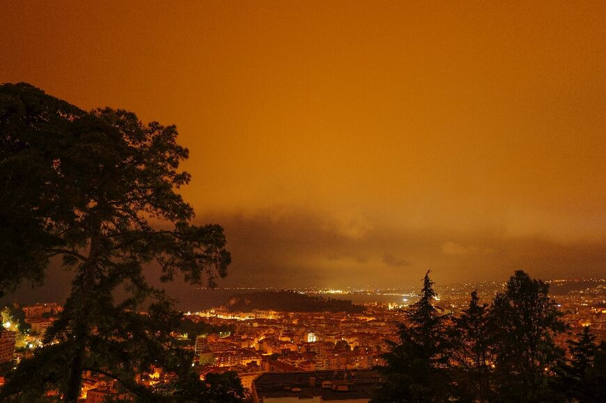 Thick sand dust blown in from the Sahara Desert gave the sky a yellowish appearance above the French city of Nice in early July 2024