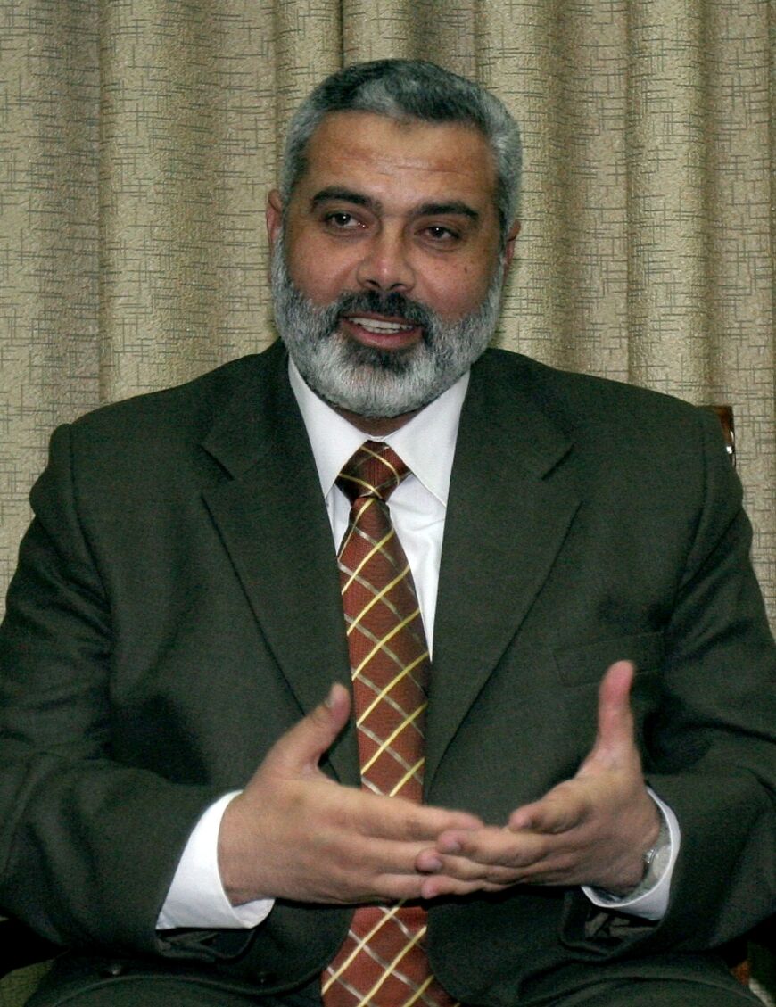 After Hamas's sweeping victory in  Palestinian parliamentary elections in 2006, Haniyeh became prime minister in an uncomfortable power-sharing administration with its defeated rival Fatah