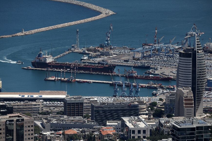 The port area of the northern Israeli city of Haifa, about 20 kilometres (12 miles) from the Lebanese border