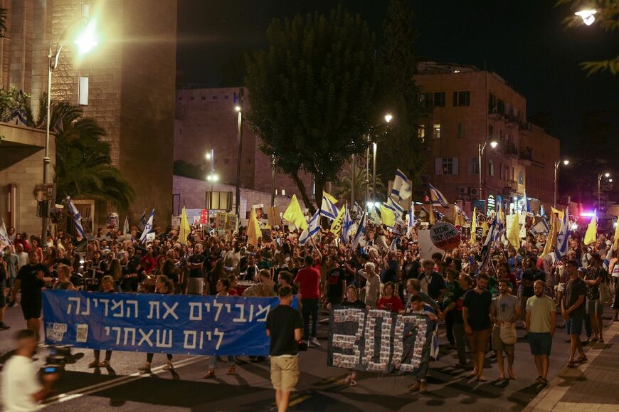 Netanyahu's critics in Israel again took to the streets to demand a hostage release deal