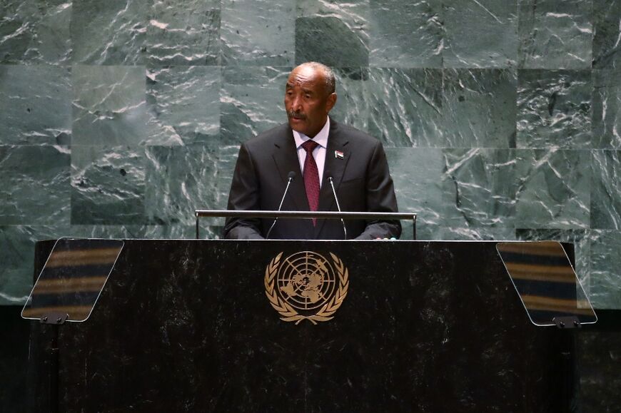 Sudanese army chief Abdel Fattah al-Burhan addresses the United Nations General Assembly in New York, where world leaders have called for an end to Sudan's wartime suffering