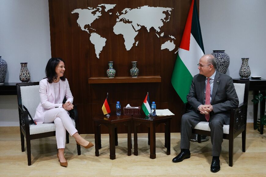 German Foreign Minister Annalena Baerbock meets with Palestinian prime minister Mohammed Mustafa in Ramallah