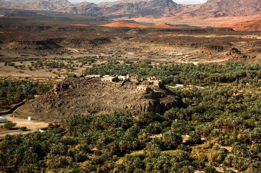 The walled oasis of Khaybar, a fertile speck surrounded by desert in northwest Saudi Arabia