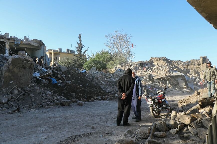 Destruction at the site of an overnight Israeli air strike on the Gouraud Barracks neighbourhood in Baalbek