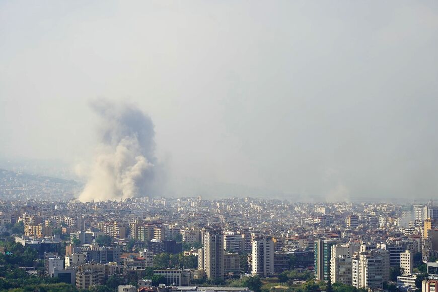 An Israeli air strike targets a neighbourhood in southern Beirut