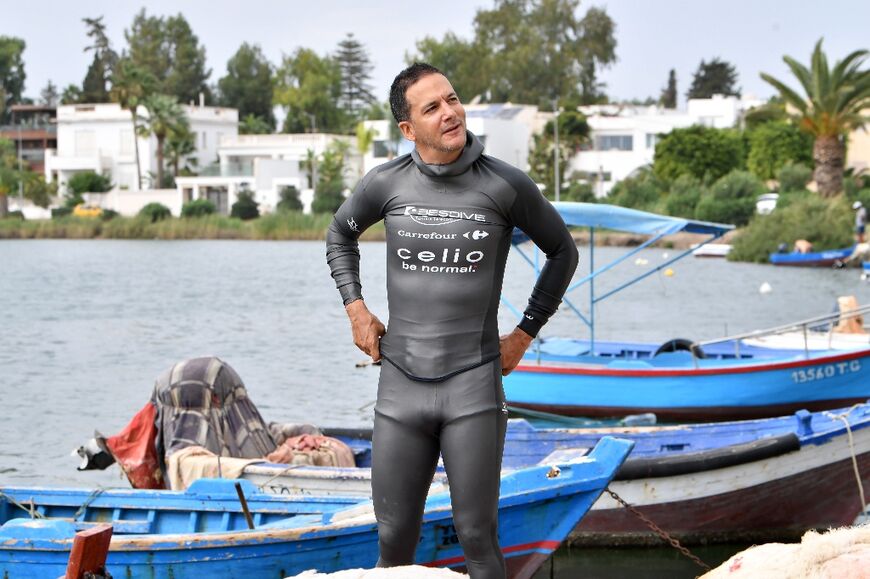 Walid Boudhiaf before a training session at the Carthage Punic Ports near Tunis